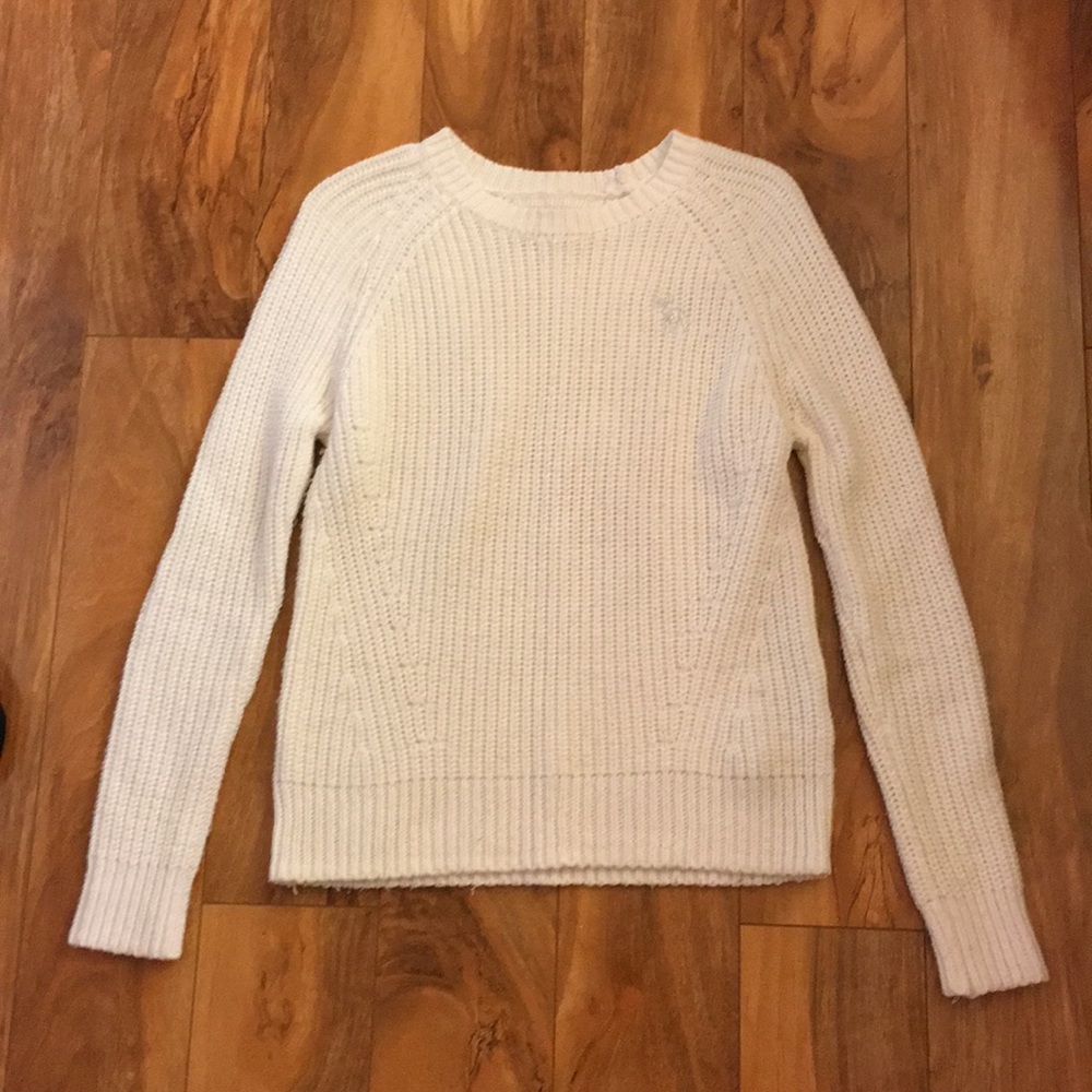Girls white knit sweater